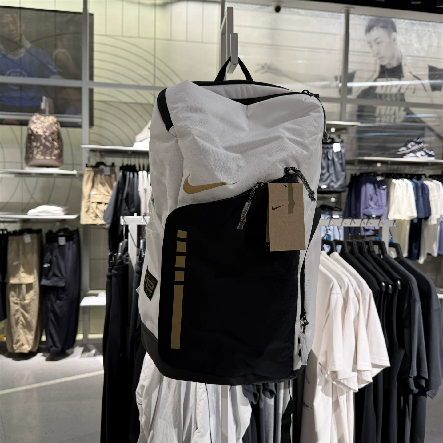 Nike Nike Sports Basketball Elite Bag Air-Cushioned Backpack Student Computer School Bag for Men and Women Dx9786-100