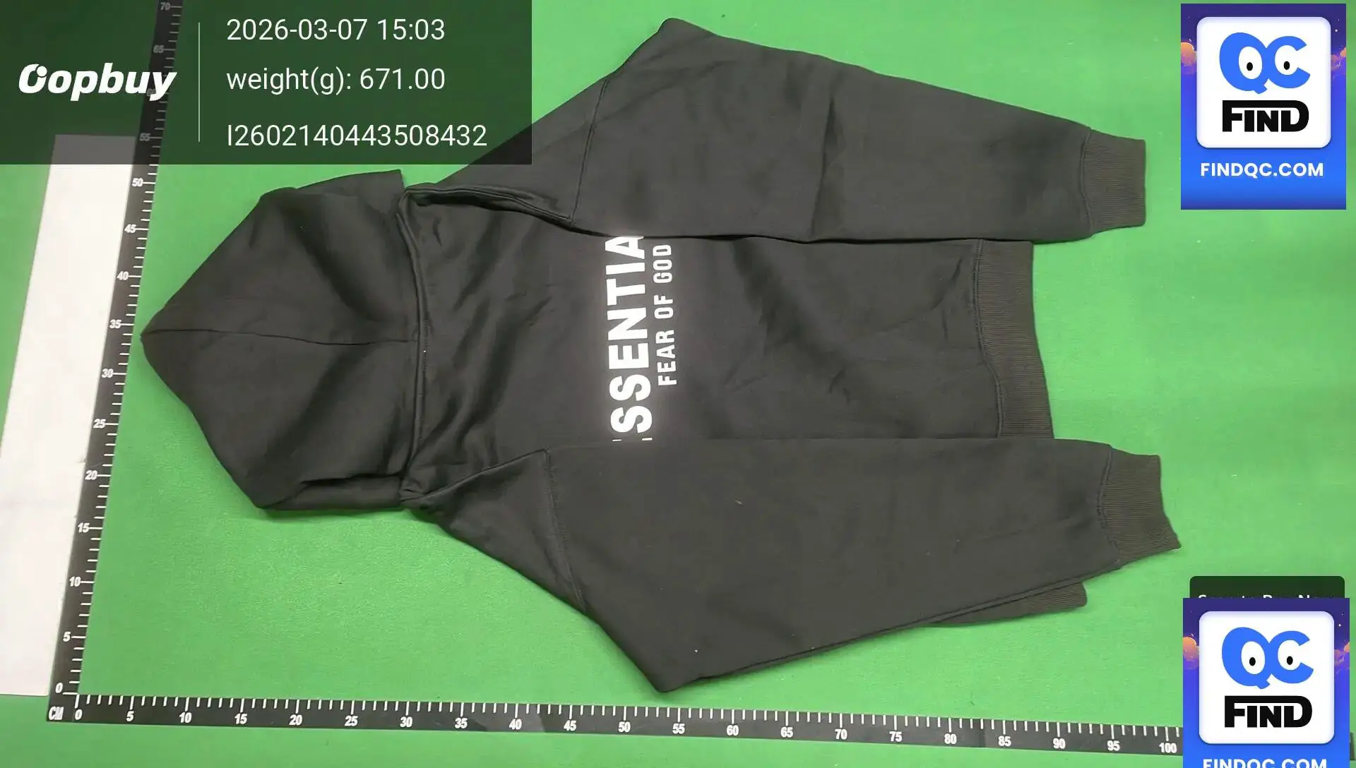 Essentials Fear of God black hoodie