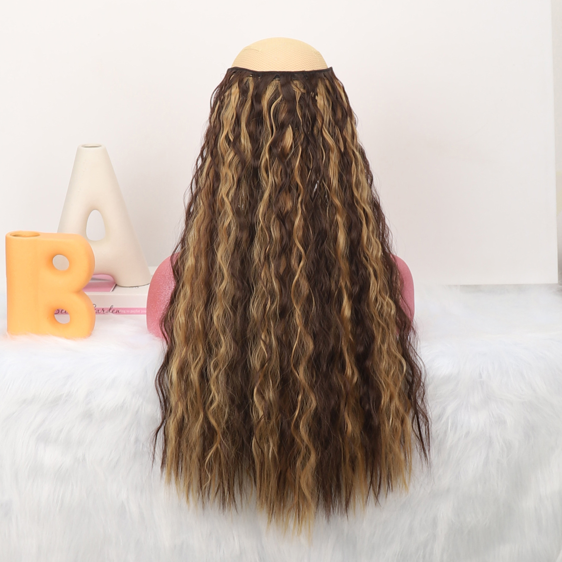 U-shaped Corn Wig Hair Twig V-shaped Curly Hair Twig Women's Wig U-shaped Wool Curly Hair Twig