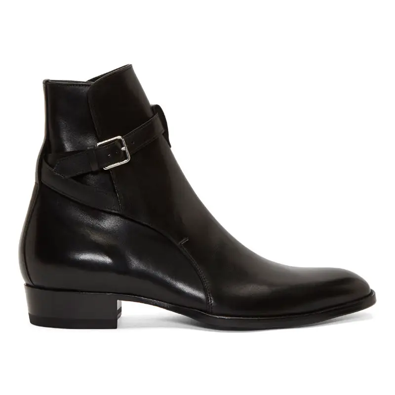 2025 Winter European and American CHELSEA BOOT Chelsea boots men's pointed leather British buckle Martin boots men's trend