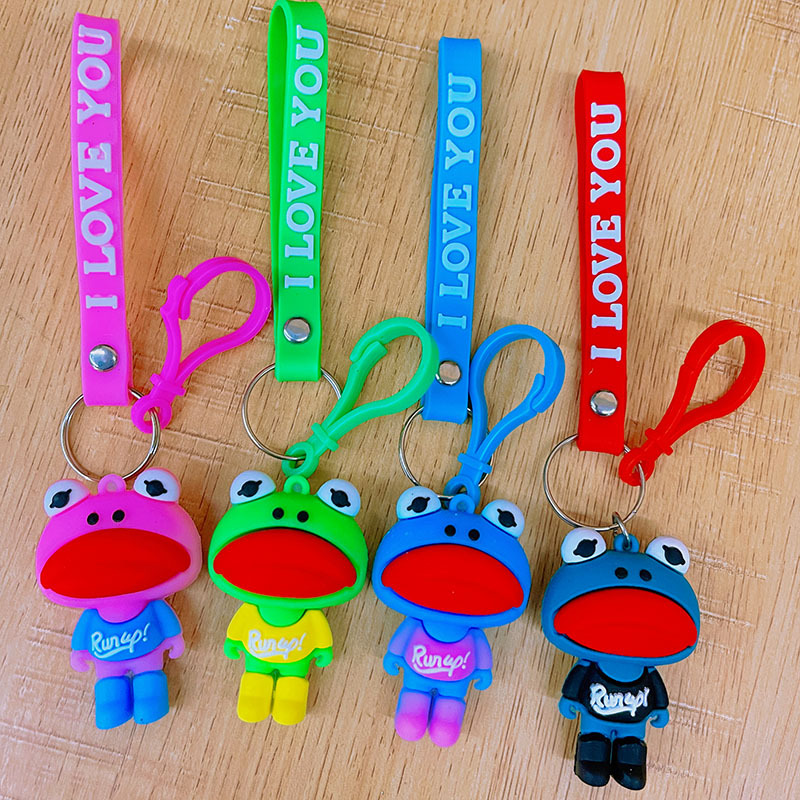 Ground push keychain pendant wholesale cartoon Three-dimensional frog blind box doll playground doll machine small toy wholesale
