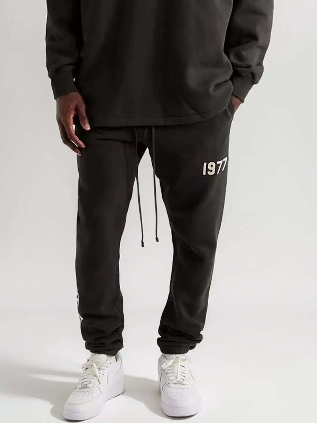 Passed Version of Fog Essentials Eighth Season Double Line High Street pants Casual 1977 Flocked Leggings Men's Pants
