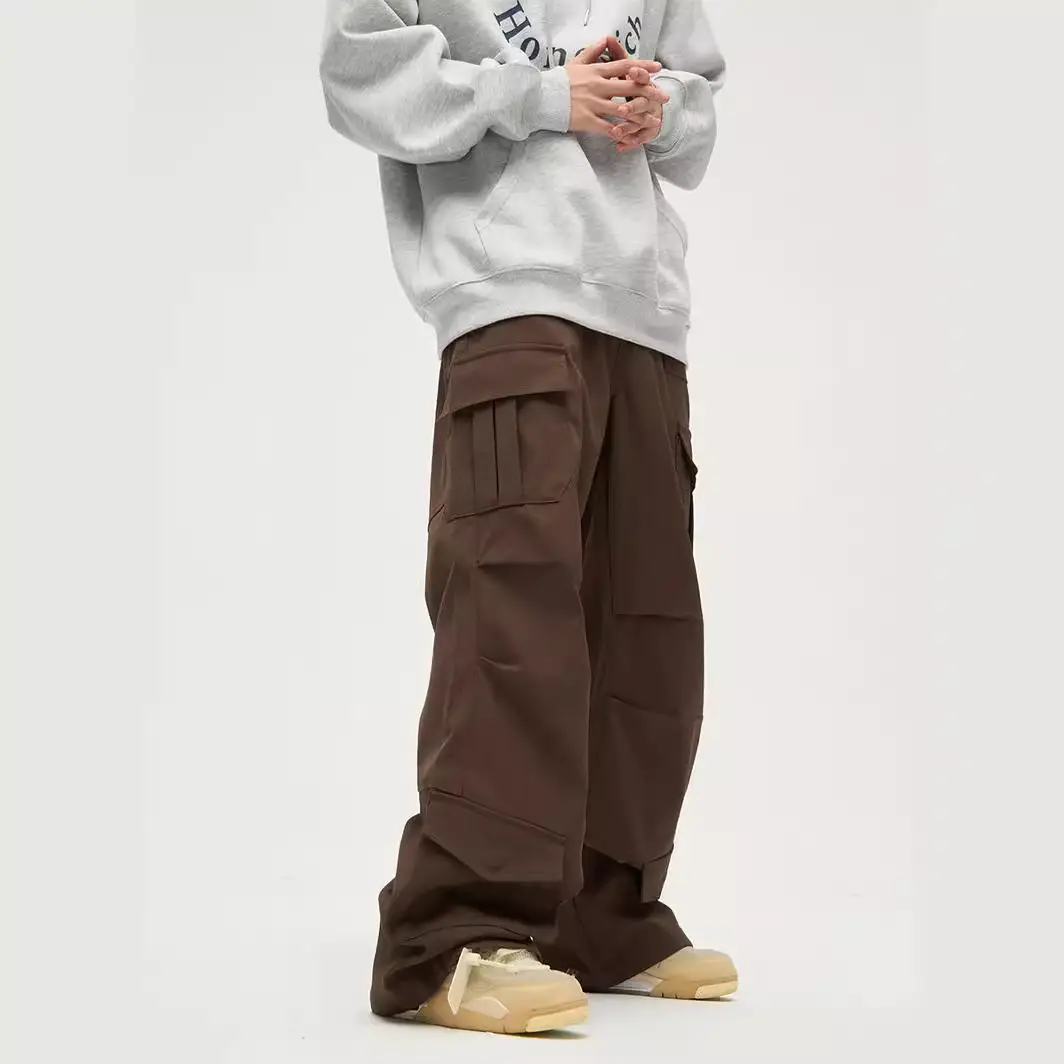 2023 European and American-style high-end American overalls men's ins national fashion casual high street pants lovers pants