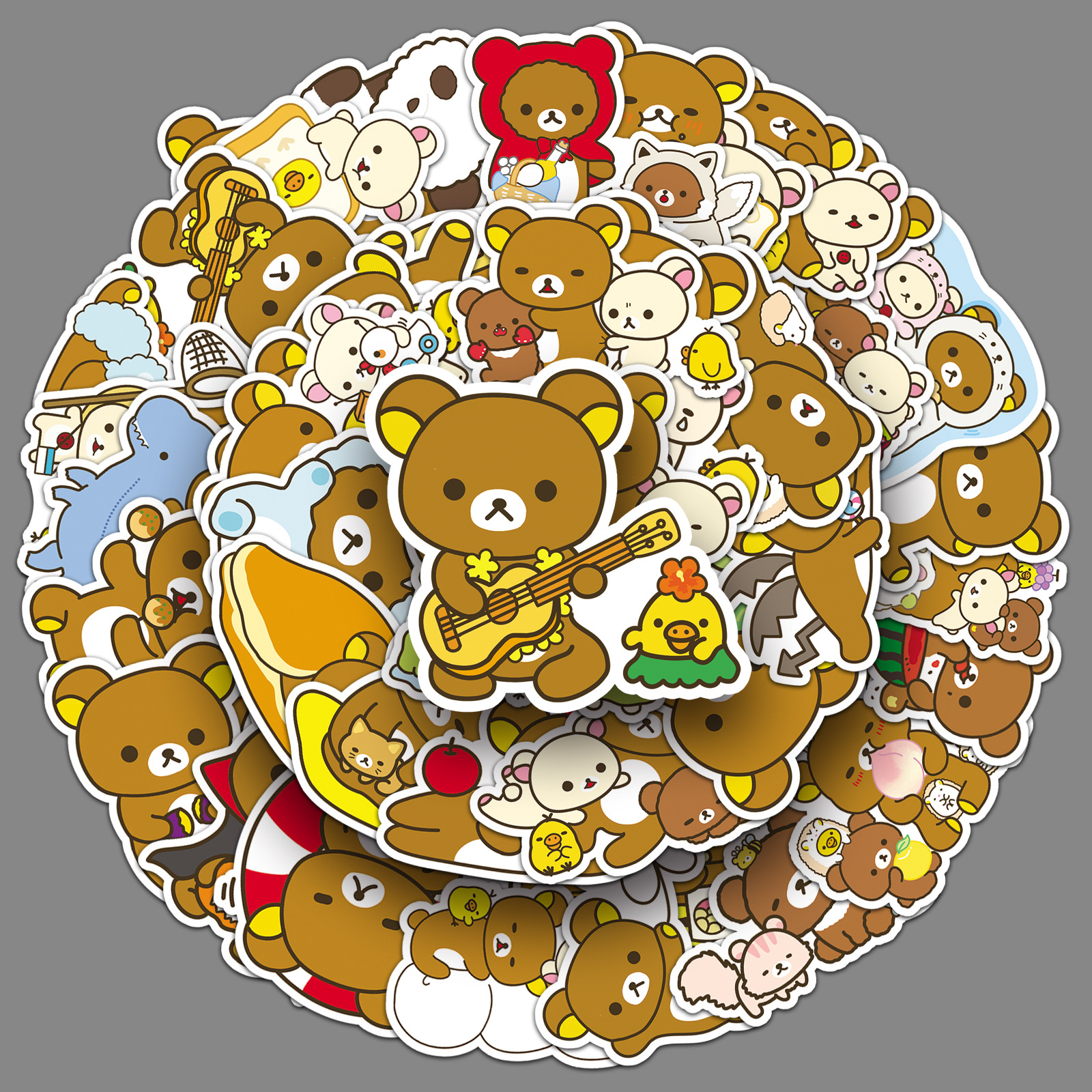 50 pieces of easy bear graffiti stickers cartoon cute goo card hand account decoration mobile phone case skateboard cup creative stickers