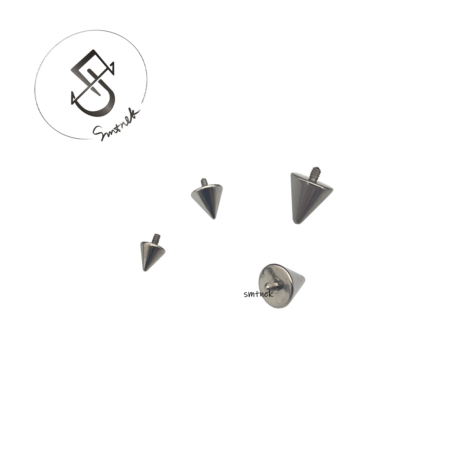 SMTNEK G23 titanium alloy external tooth tip cone lip nail ear nail ear bone nail jewelry head accessories
