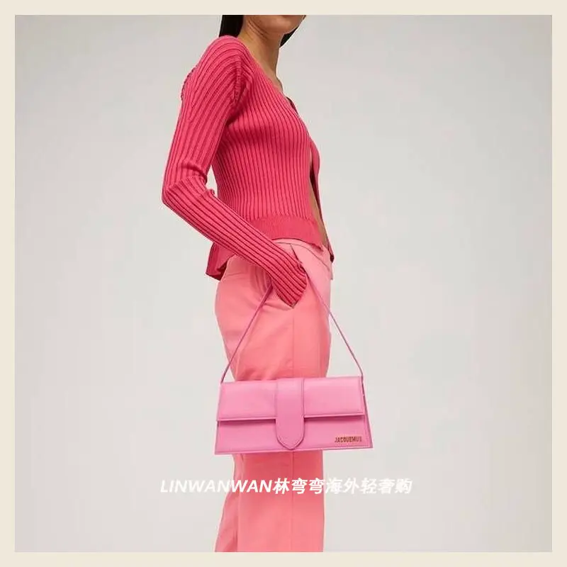 France Niche style Jacquemus Le Bambino Long Shoulder Bag Handbag Genuine Leather Armpit Bag Women's Bag
