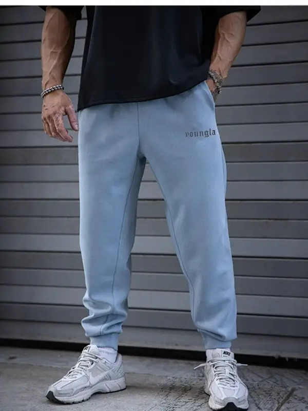 YOUNG LA Men sweatpants Fall and winter New arrival gym sport cotton print bouquet foot Casual pants