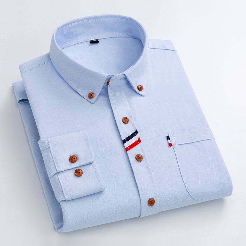 2023 Spring Long Sleeve Shirt Men's Oxford Spinning Shirt Business Casual Shirt Korean Men's Shirt Shirt
