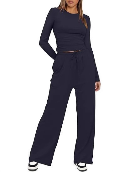 Cross-Border European and American Foreign Trade 2026 Autumn and Winter Women's Suits New Long-Sleeved Solid Color Popular Casual Suits Casual