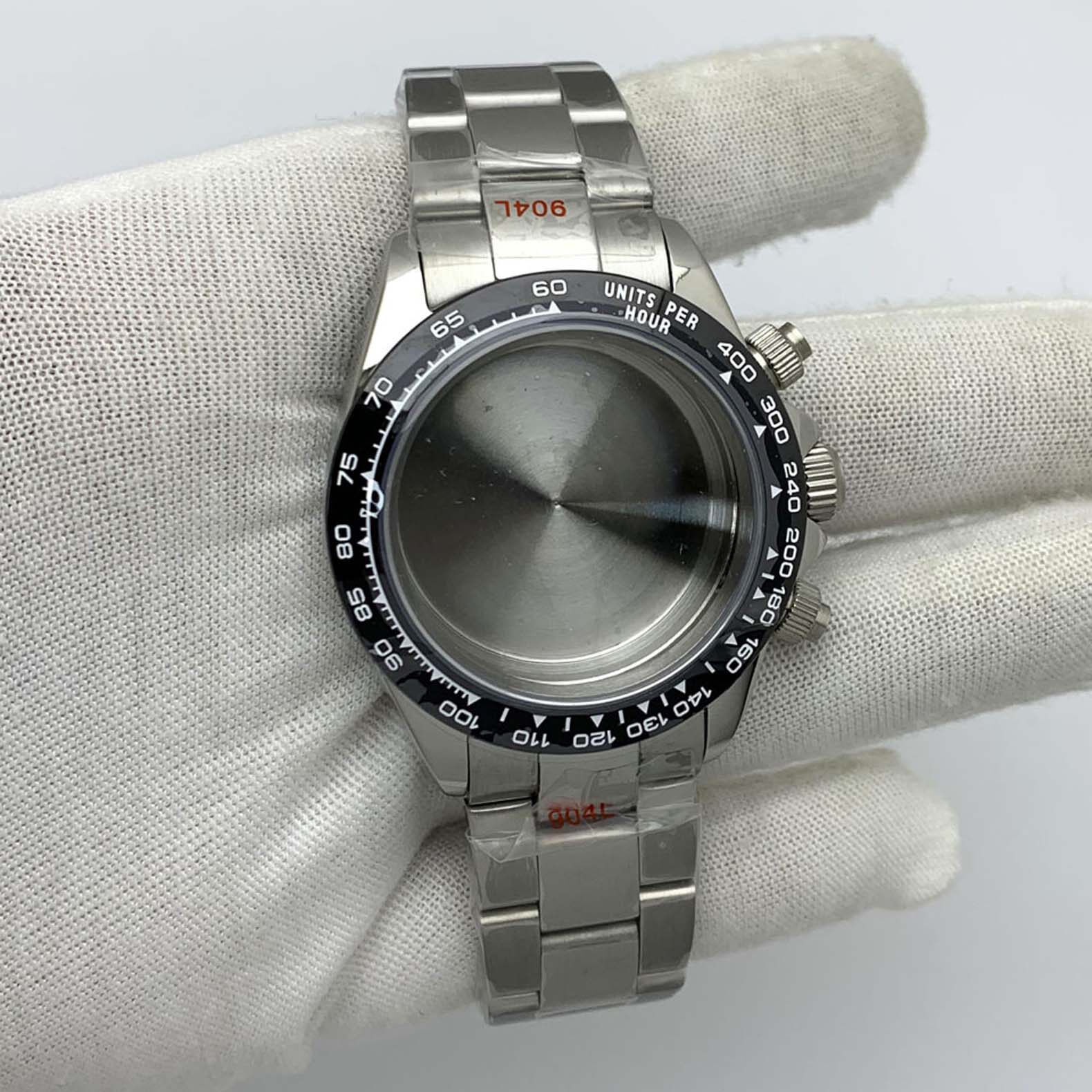 Watch Quartz Accessories 39mm Case Stainless Steel Sapphire Glass Suitable for Vk63 Watch Case