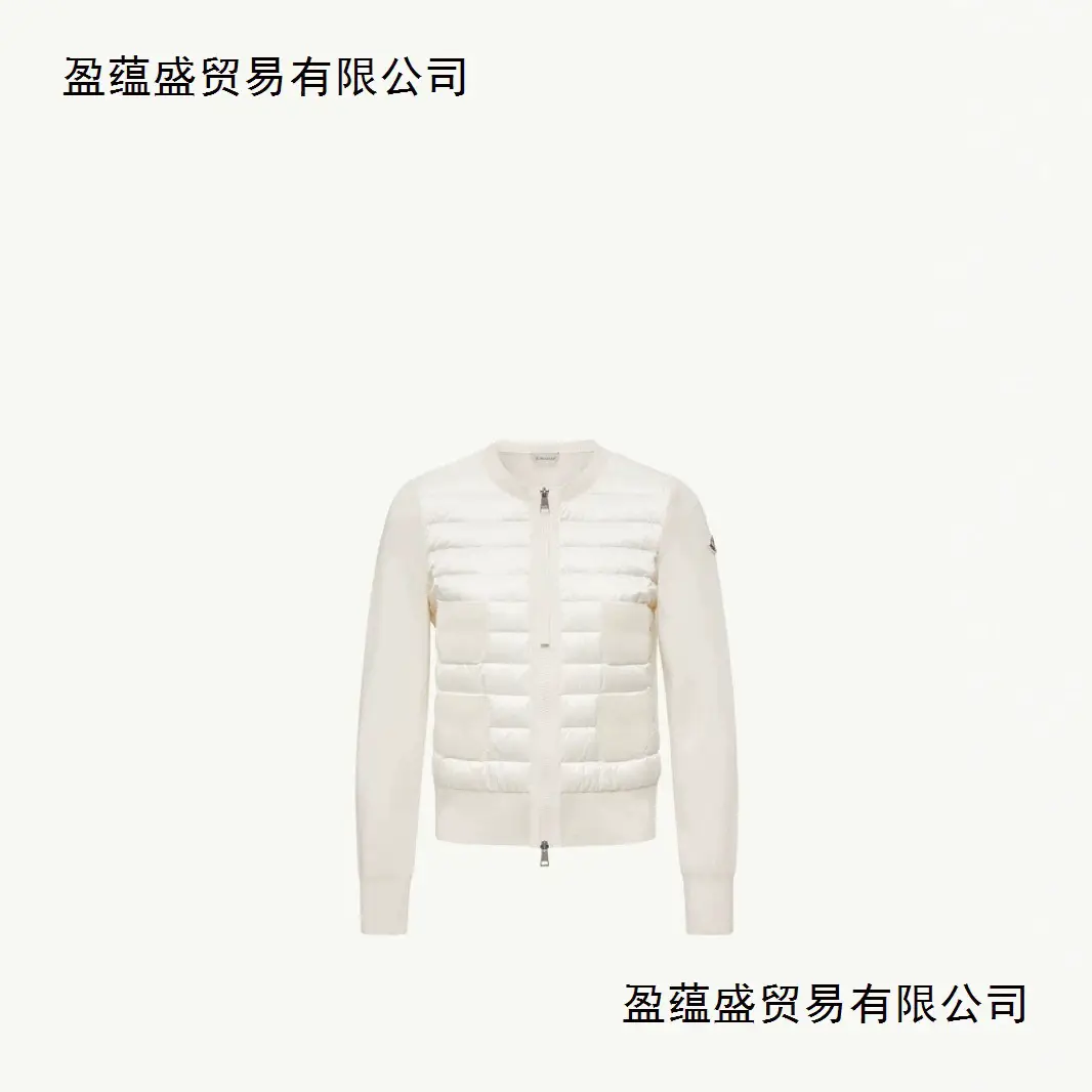 M25新款男女士立领白色羊毛针织拼接轻薄羽绒服软糯鸭绒开衫外套