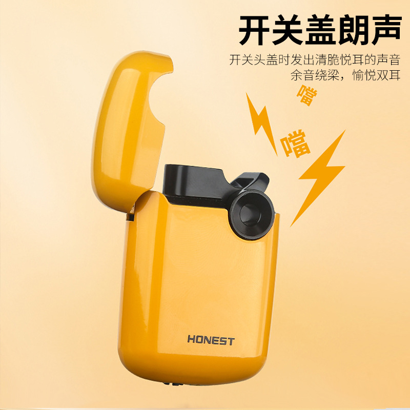 High-Appearance Mini Inflatable Lighter with Switch Cover, Loud Sound Lighter, Creative Gift for Boyfriend, New Model