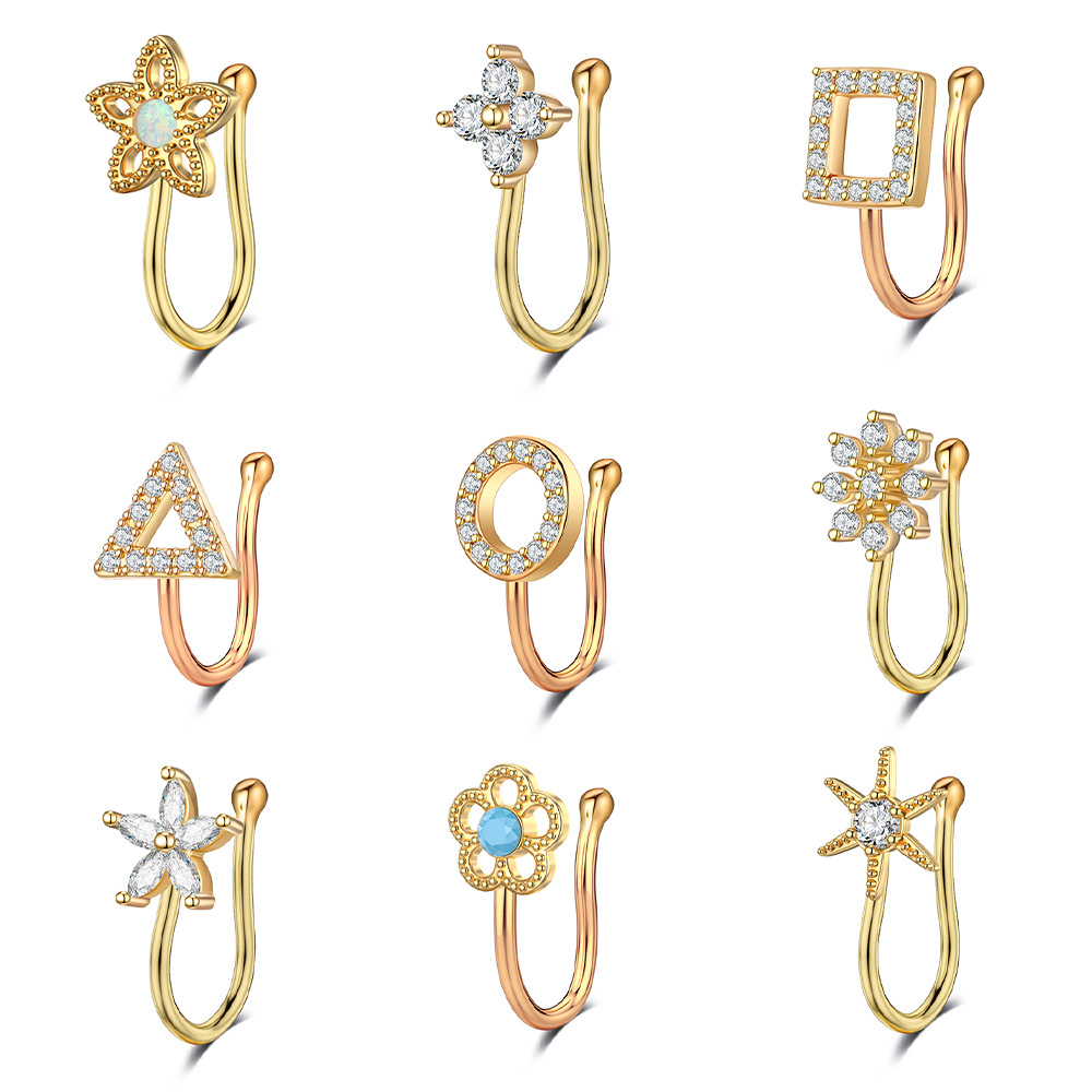 Cross-border e-commerce best selling new non-perforated nose clip nose nail fake nose ring puncture jewelry online wholesale