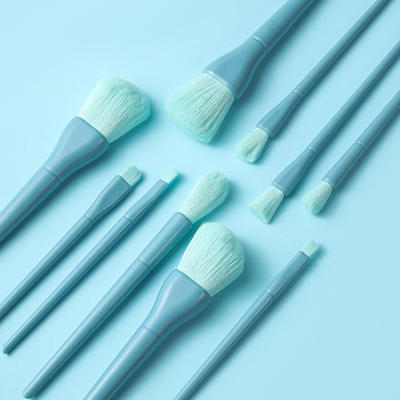 Candy color 10 makeup brush suit fiber hair powder brush eye makeup brush beauty tools factory wholesale