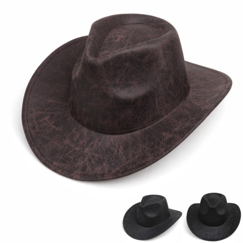 Cross-border suede texture Denim hat men's and women's retro jazz hat felt hat European and American foreign trade western Denim hat