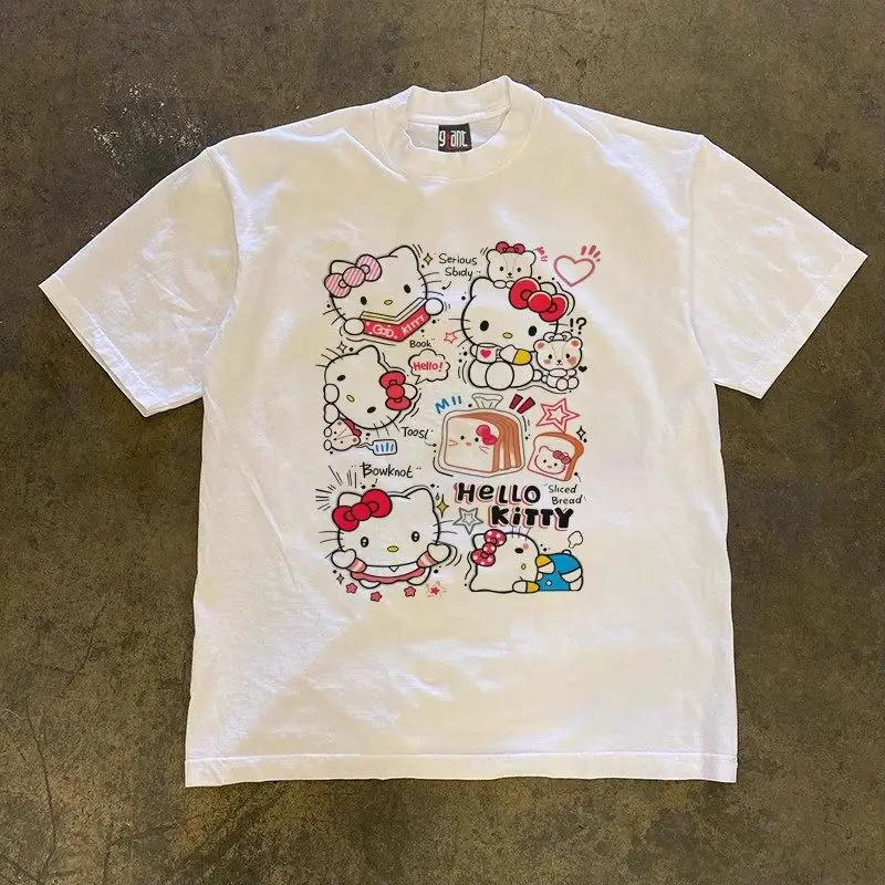 Overseas Orders Tail Goods ~ Cut Label Withdraws Export American Street Pure Cotton Short-Sleeved T-Shirts for Men and Women Loose Tops ins