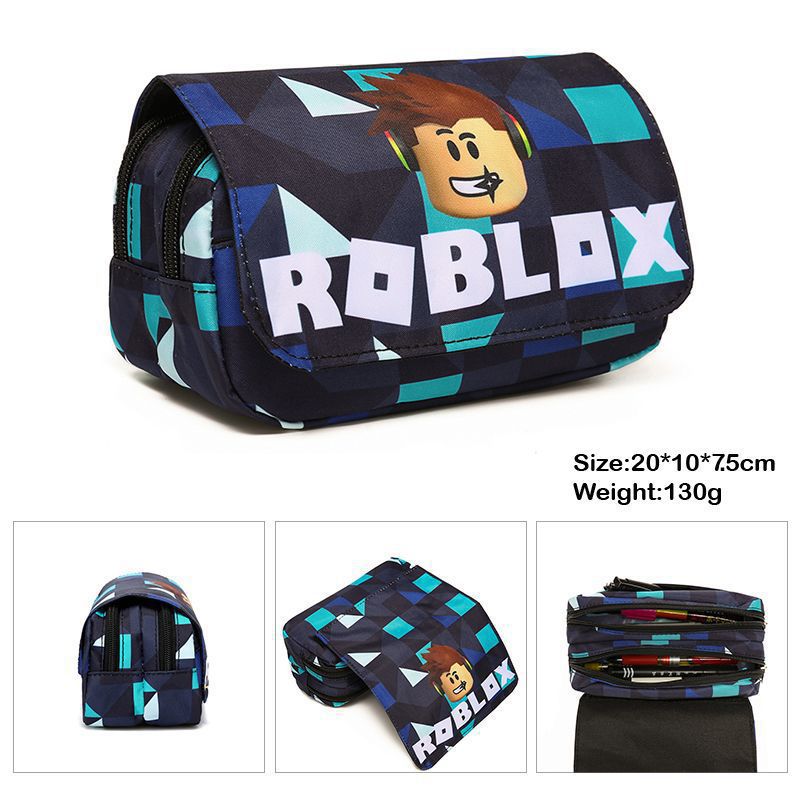 Amazon Hot Selling Roblex ROBLOX Double Layer Pencil Case Pencil Case for Primary and Secondary School Students Stationery Case Pencil Case