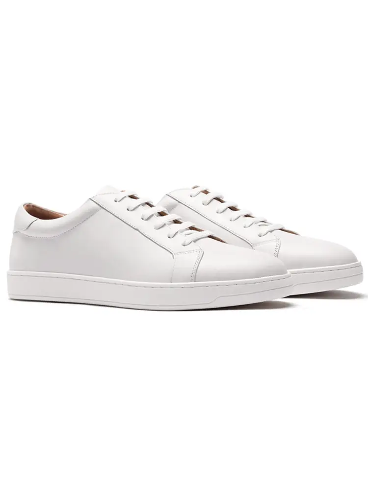 Winter First-Layer Cowhide Common White Shoes for Men, Genuine Leather, Breathable, British Style, Versatile, Casual, Sports, Business Sneakers, Trendy