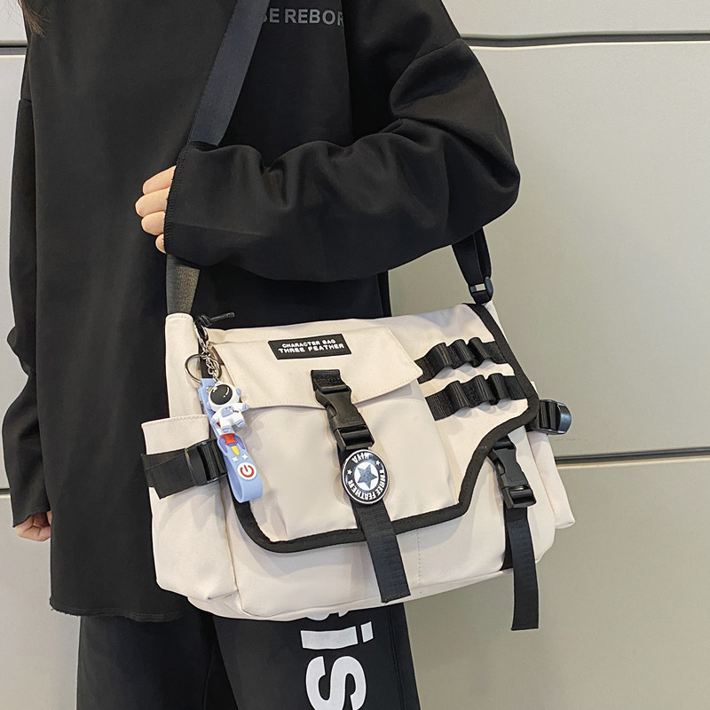 2026 New Japanese-Style Ins Crossbody Bag Men's Utility Functional Large-Capacity Backpack Student Trendy Brand Messenger Bag Women