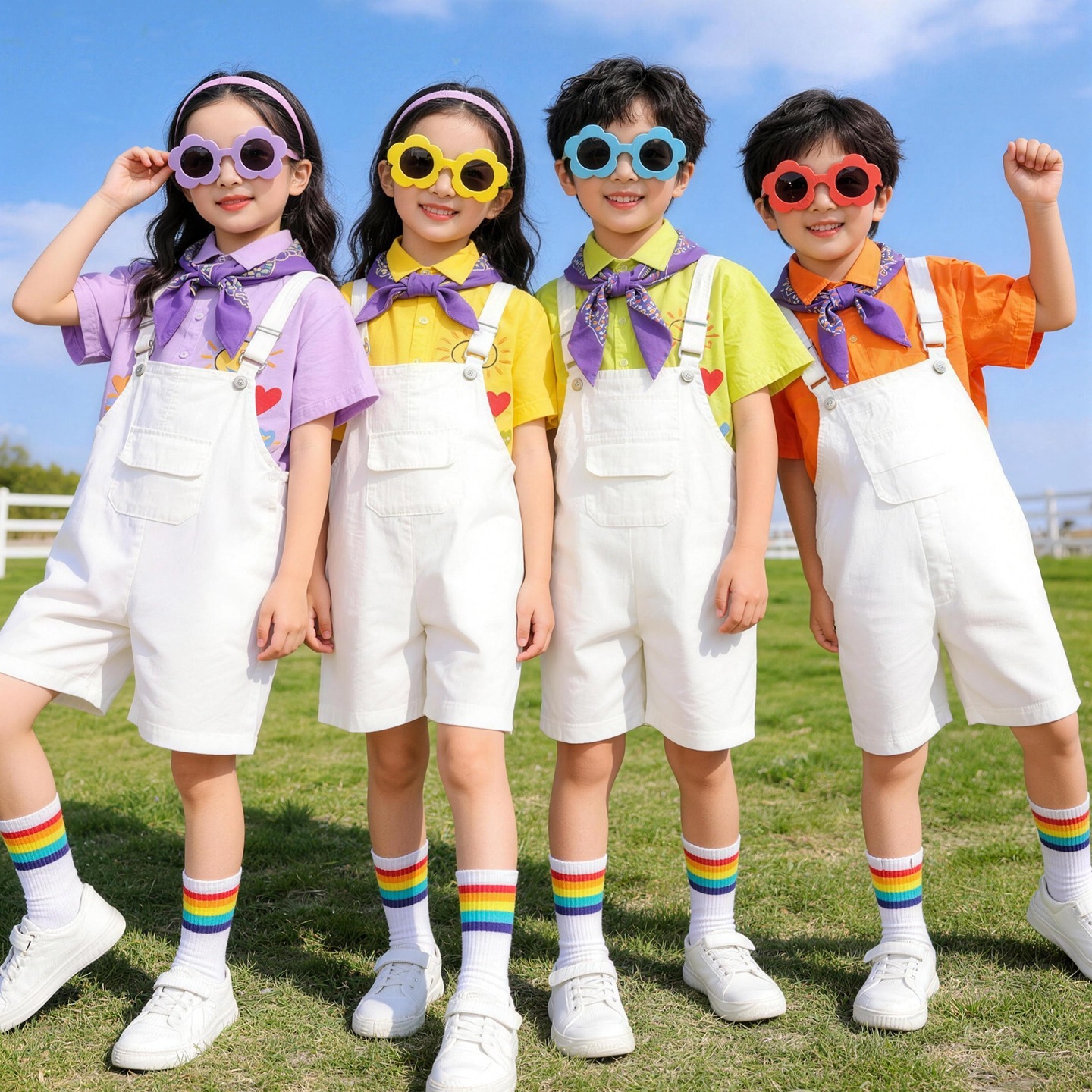 Children's Cheerleading Costumes, Elementary School Sports Meeting Opening Ceremony Uniforms, Kindergarten Dopamine Chorus Performance Costumes