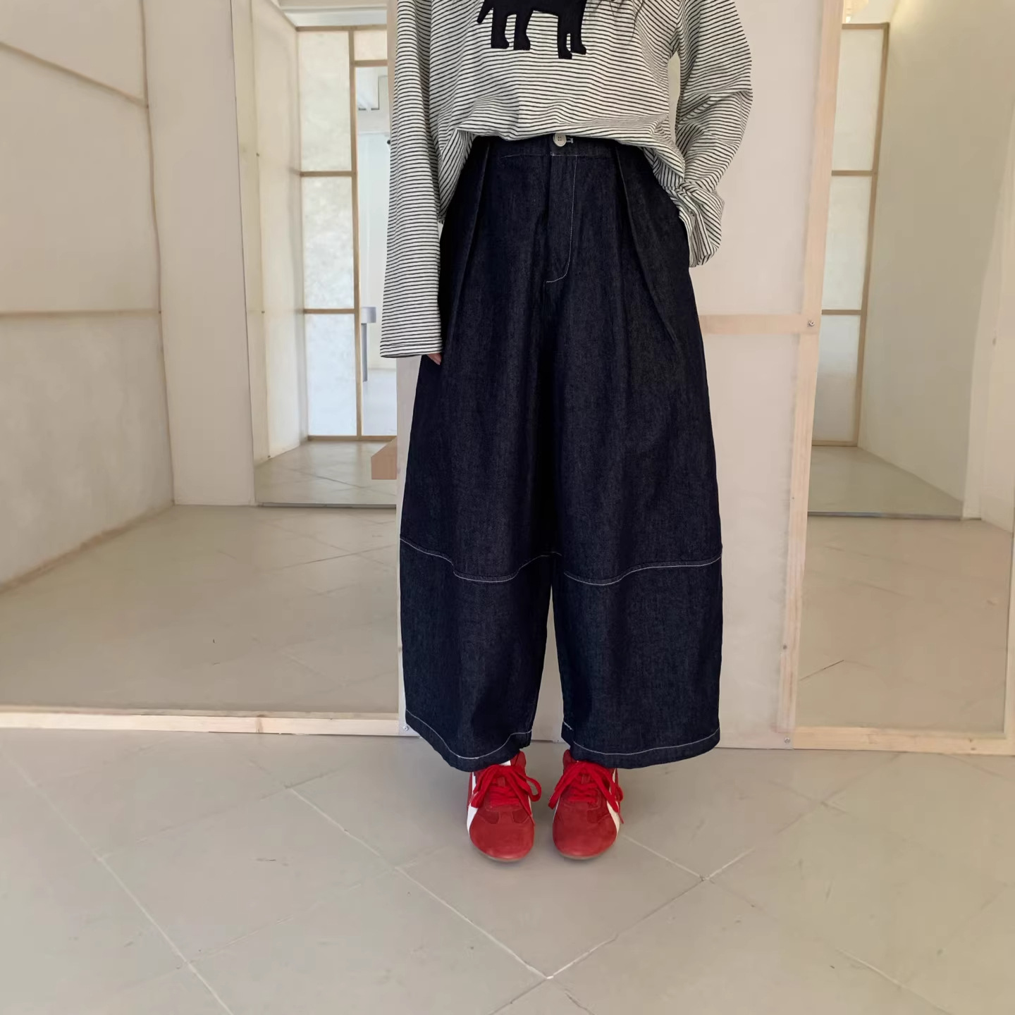 2026 Spring New Style Cropped Jeans Loose Fit Slimming Casual Versatile Petite Women's Curved Leg Pants
