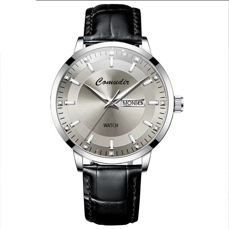 Fully Automatic Imitation Mechanical Watch, Business Men's Watch, Hollow Design, Waterproof, Luminous, Dual Calendar, High-Value Watch