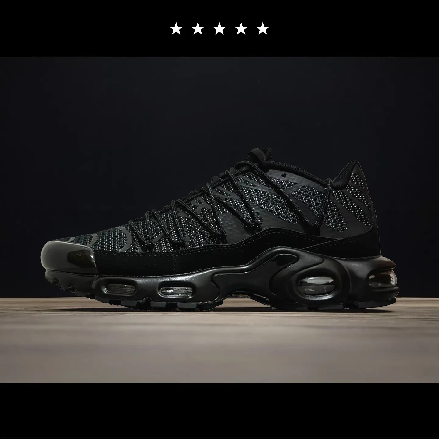 【Zhen Shu】Men's Shoes, Retro Classic Running Shoes, Lace-Up Air Cushion Shoes, Men's All-Black Comfortable Casual Sports Shoes
