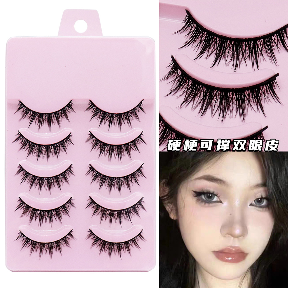 Thick curling COS comic show little devil natural black STEM comes with eyeliner can support double eyelid mirror false eyelashes 088