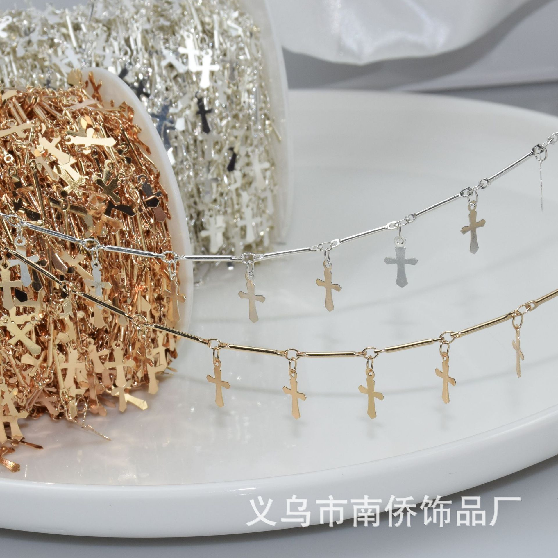 DIY Chain Electrophoresis Color-retaining Straight Stick Hanging Cross Chain luolita Clothing Accessories Necklace Bracelet Jewelry