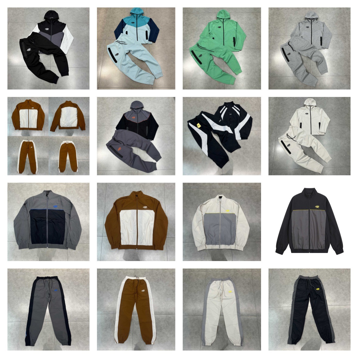 Syna Tracksuit Street Hip-Hop Embroider Color Matching Stand Collar Zipper Windbreaker Jacket Sports Suit for Men