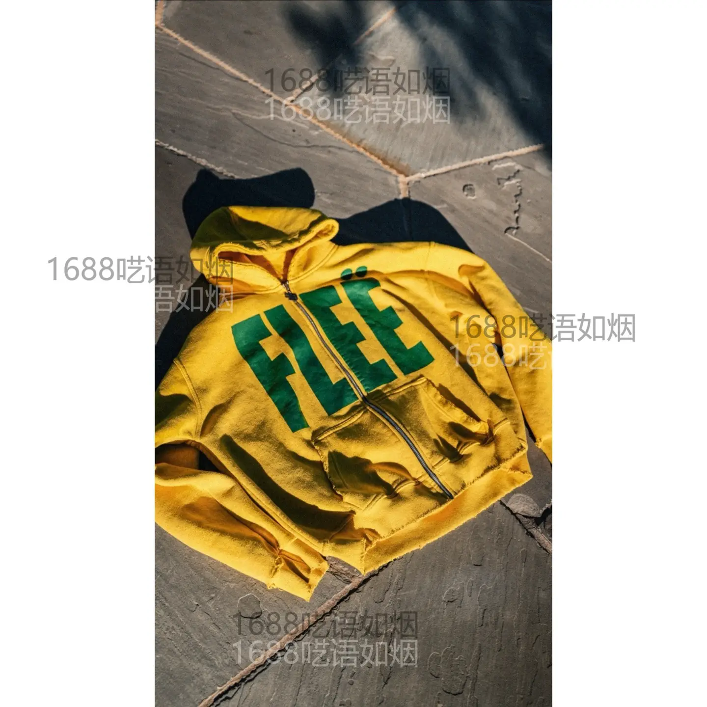 European and American Cross-Border Export Dark Printed Zipper Sweatshirt Long-Sleeved Pullover Hoodie Retro Jacket Street Wear