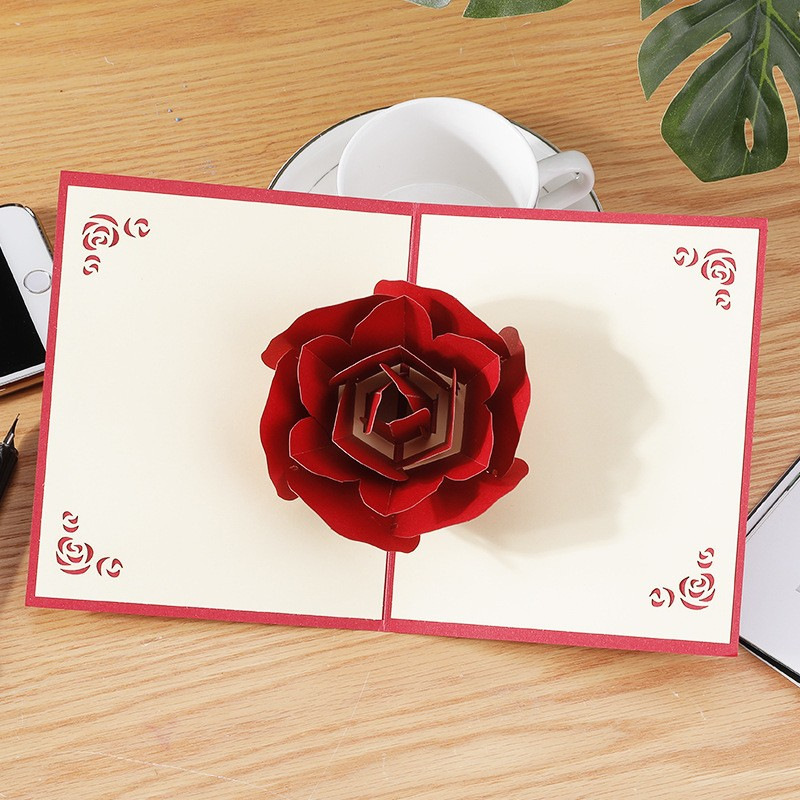 Factory Direct Supply 3D Card Valentine's Day Greeting Card Anniversary Pop-Up Card Gift Graduation Thanksgiving Card Mother's Day Card
