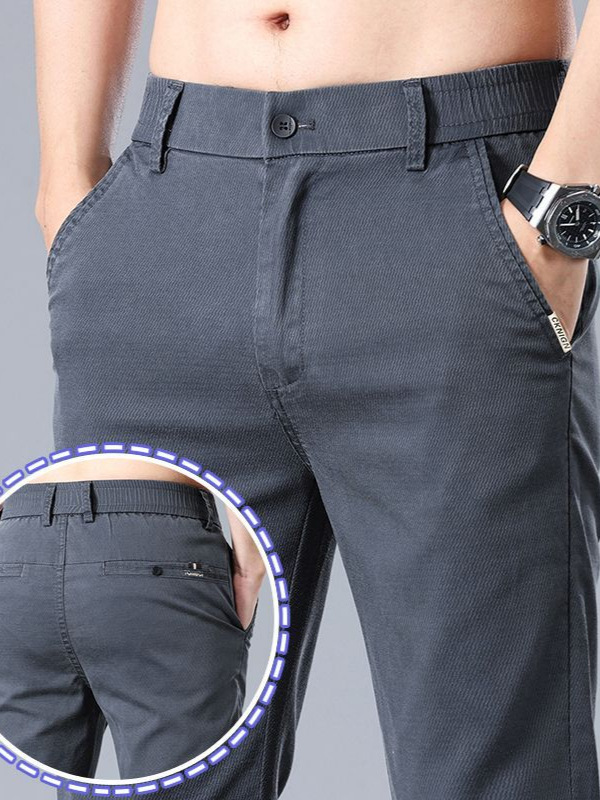 2025 Spring/Summer New Tencel No-Iron Casual Pants Men's Straight Slim Fit Stretch Cargo Pants Youth Men's Trousers