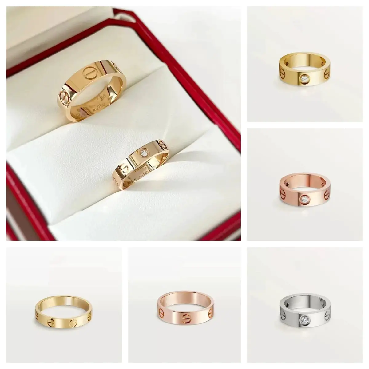 Cartier Love Ring Gold Rose Gold and Silver
