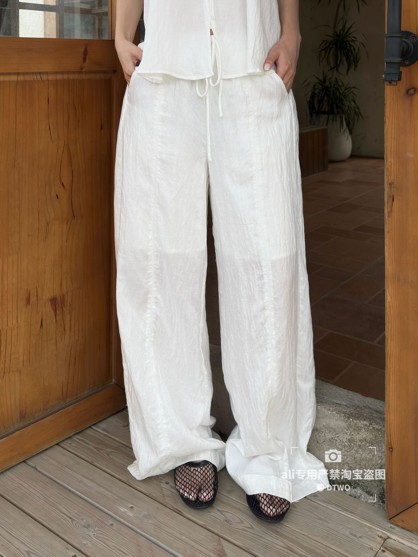 Dtwo Spring and Summer New Original Design Women's Wholesale Casual Pants with Elastic Waist 6205171