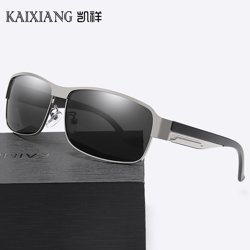 New Retro European and American Men's Half Frame Anti-UV Polarized Sunglasses Metal TR Frame Sunglasses Fishing Glasses