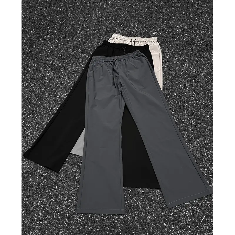 2024 Summer Machete Pants bootcut Cool Ice Silk Pants Lightweight Loose Micro-light Quick-drying Casual Pants for Men