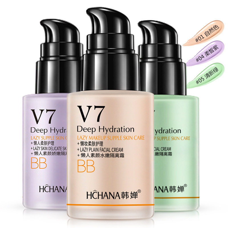 Han Chan V7 Lazy Man Plain Cream Water Tender Isolation Cream Air Cushion Cream Moisturizing Isolation Concealer Foundation bb Cream