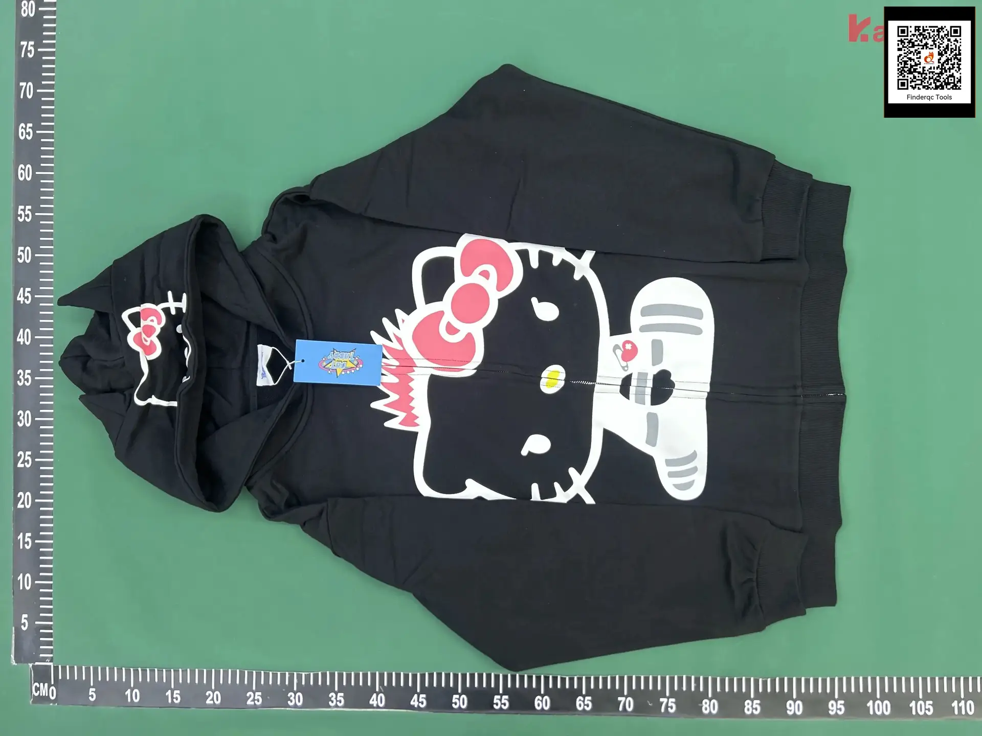 Tabby.Cat Hello Kitty Punk Zip-Up Hoodie