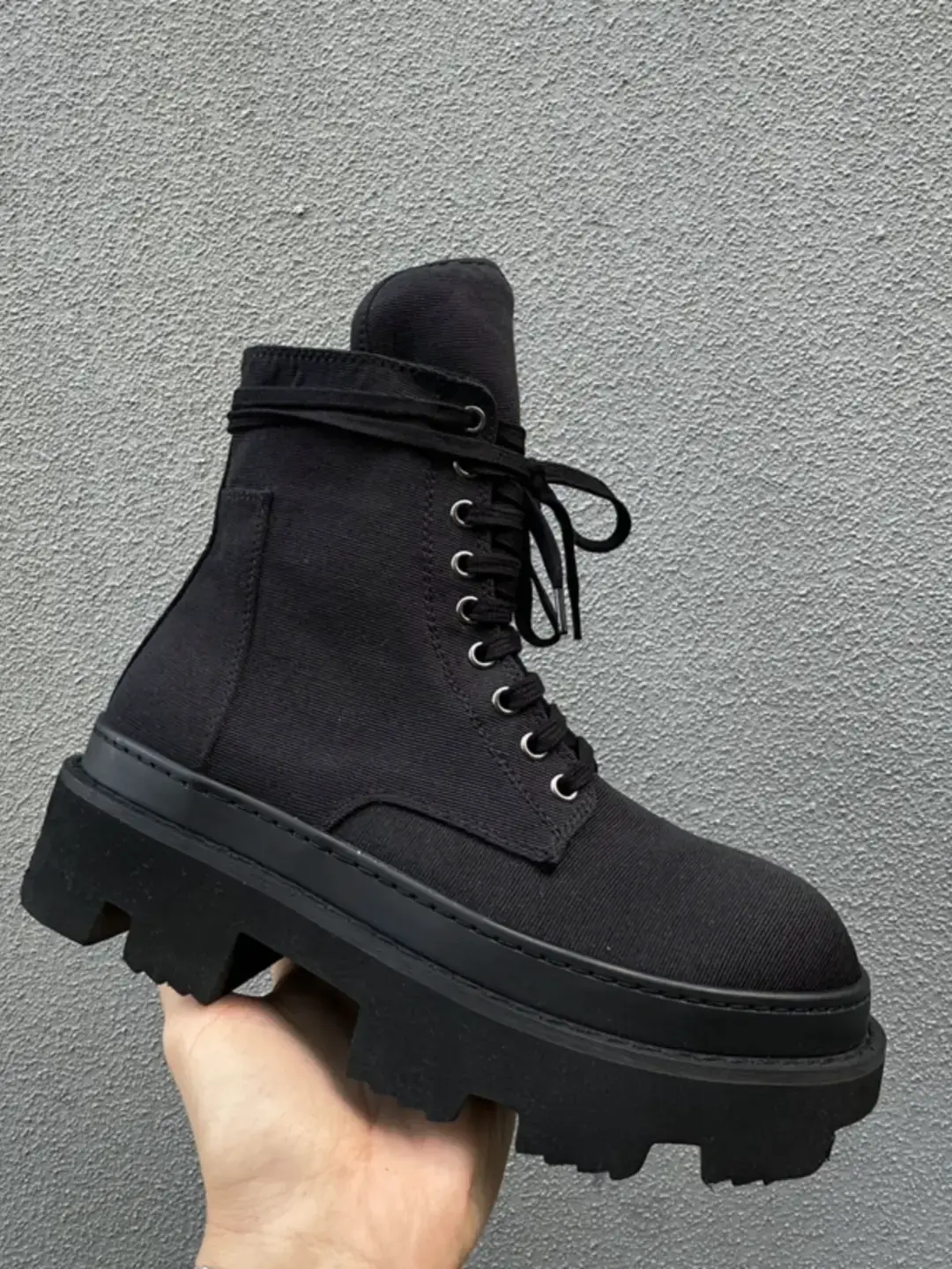 DRKSHDW Black Lace-Up Platform Boots