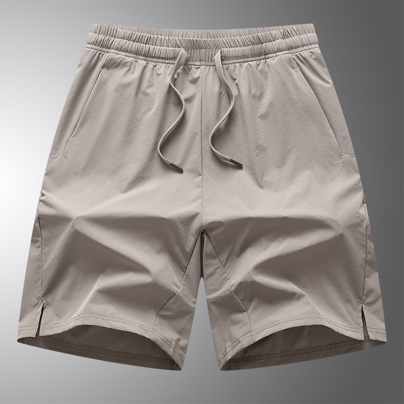 Nylon Ice Silk Sports Casual Shorts for Men, Summer Mesh Quick-Dry Breathable Elastic Five-Point Pants with Ice Feel