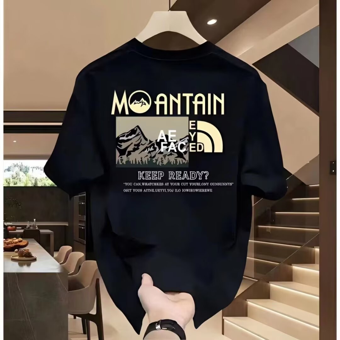 Heavy Short-sleeved Boys Summer 2025 New American-style High Street Ins Popular Brand Loose All-match Base Shirt Top