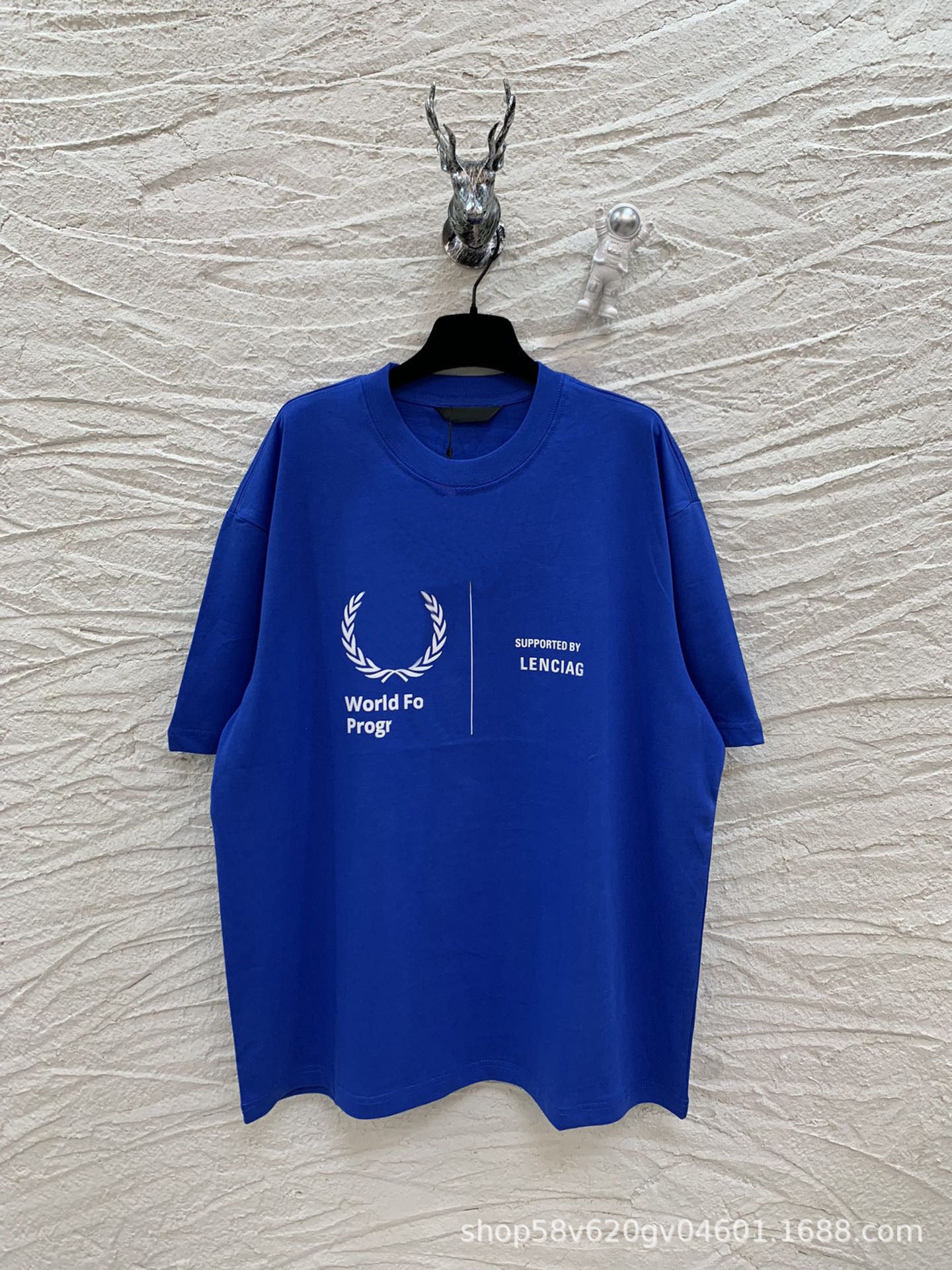 Correct version trendy B's World Food letter printing short sleeve ins European and American plus size trendy brand T-shirt for men and women