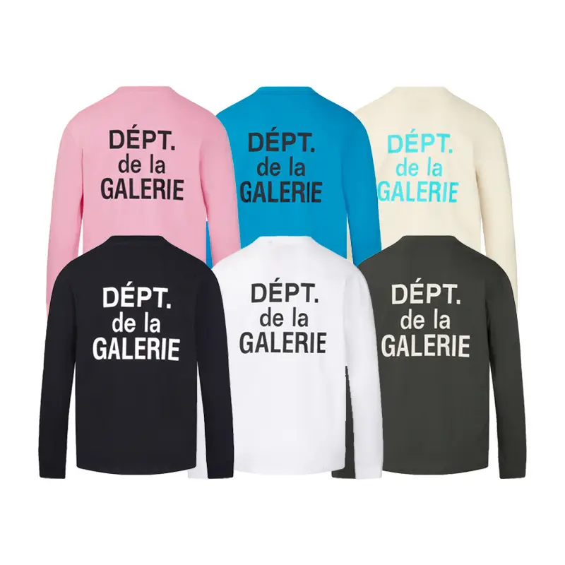 Long-Term Outerwear Gallery Dept Classic Letter Slogan Arm Logo Printed Round Neck Waffle Base Long
