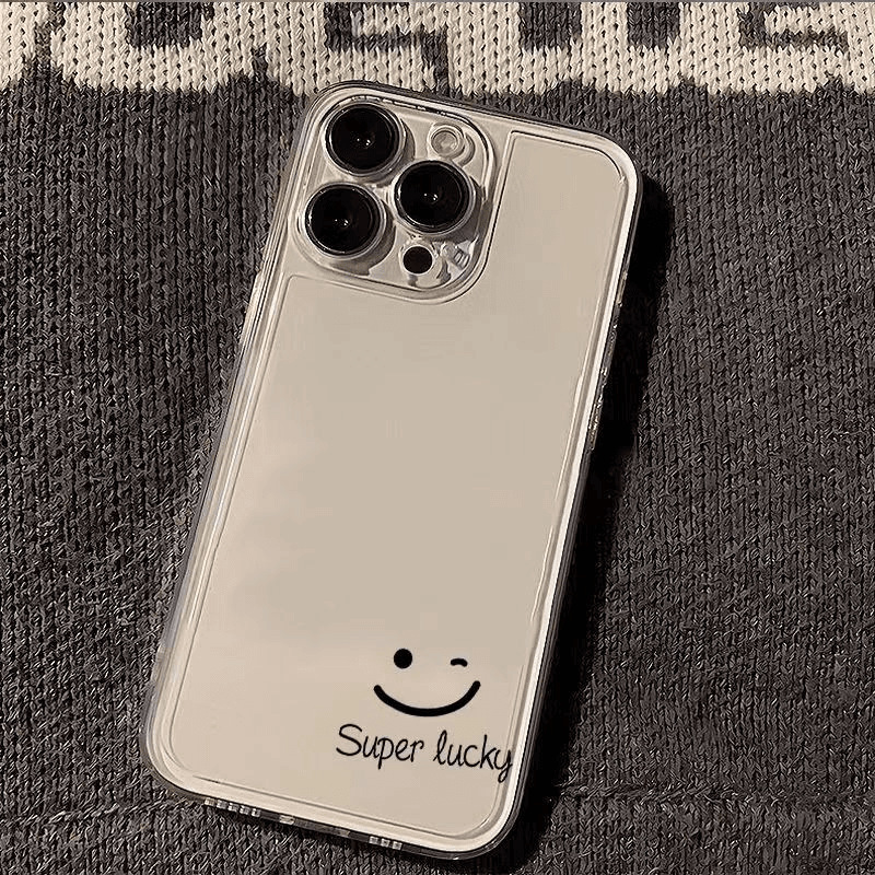 Lucky Smiley Face for Apple 16PROMAX Phone Case iPhone15 Drop-resistant 14 Soft Case 13 Simple 12 All-inclusive
