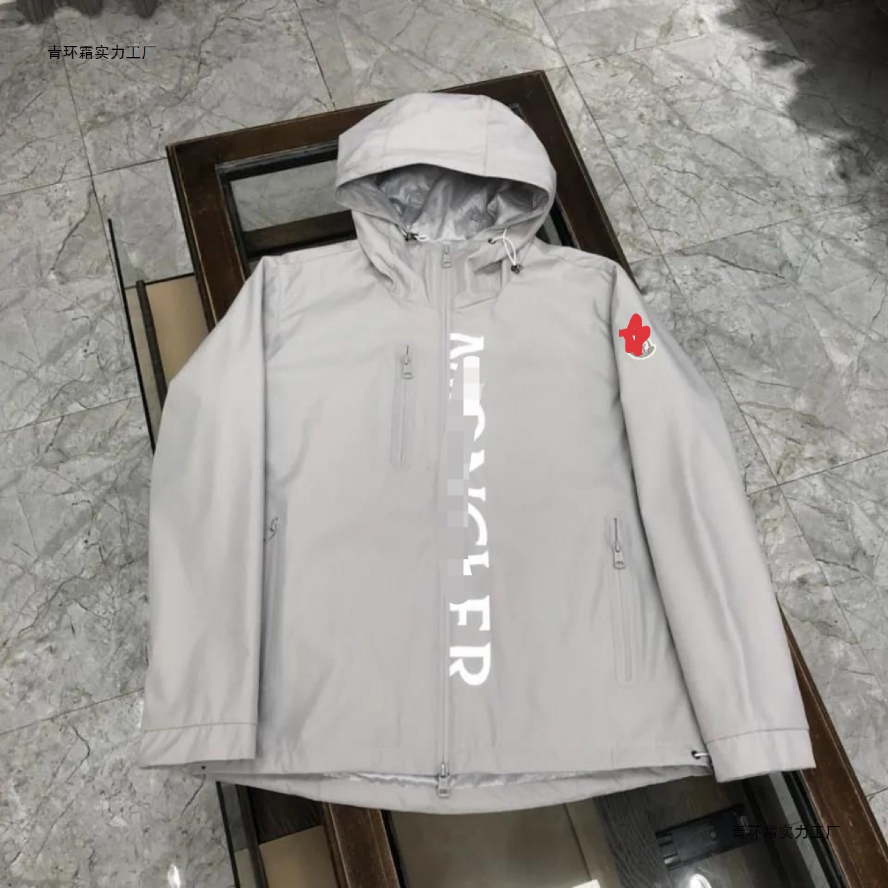 Cross-Border Spring and Autumn New m Brand Fashion Trendy Casual Slim-Fit Versatile Padded Windproof Jacket with Hood in Solid Color Foto QC de 1688 na Qualit.ly