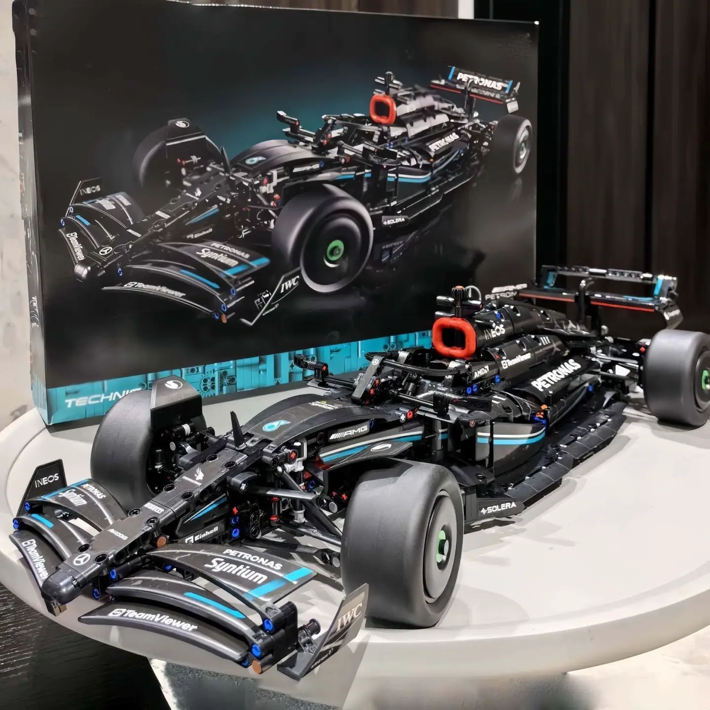 Domestic Mercedes-Benz F1 Formula Racing Building Blocks Sports Car Racing Mechanical Set Assembly Toy for Boys