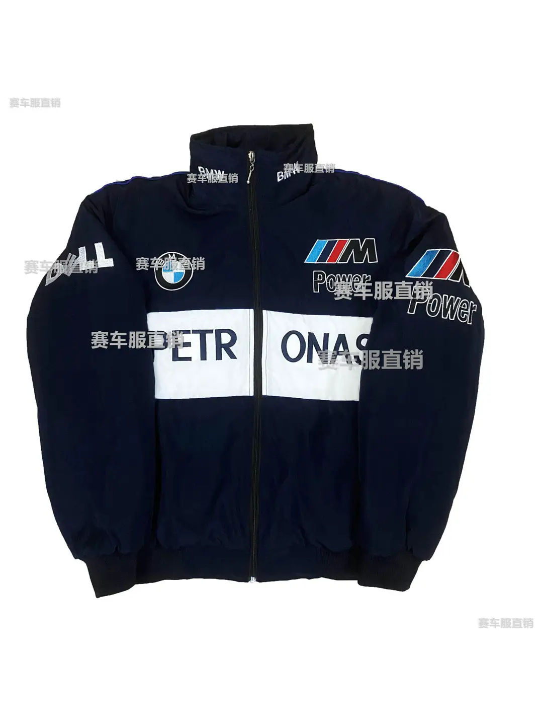 F1 racing suit, hip-hop street, European and American college style casual cotton jacket, autumn and winter coat, retro small cotton jacket, fully embroidered