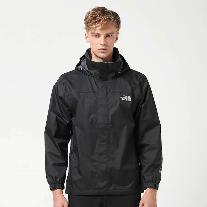 北脸跨境专供户外冲锋衣登山服连帽工作风衣外贸大码防水冲锋衣