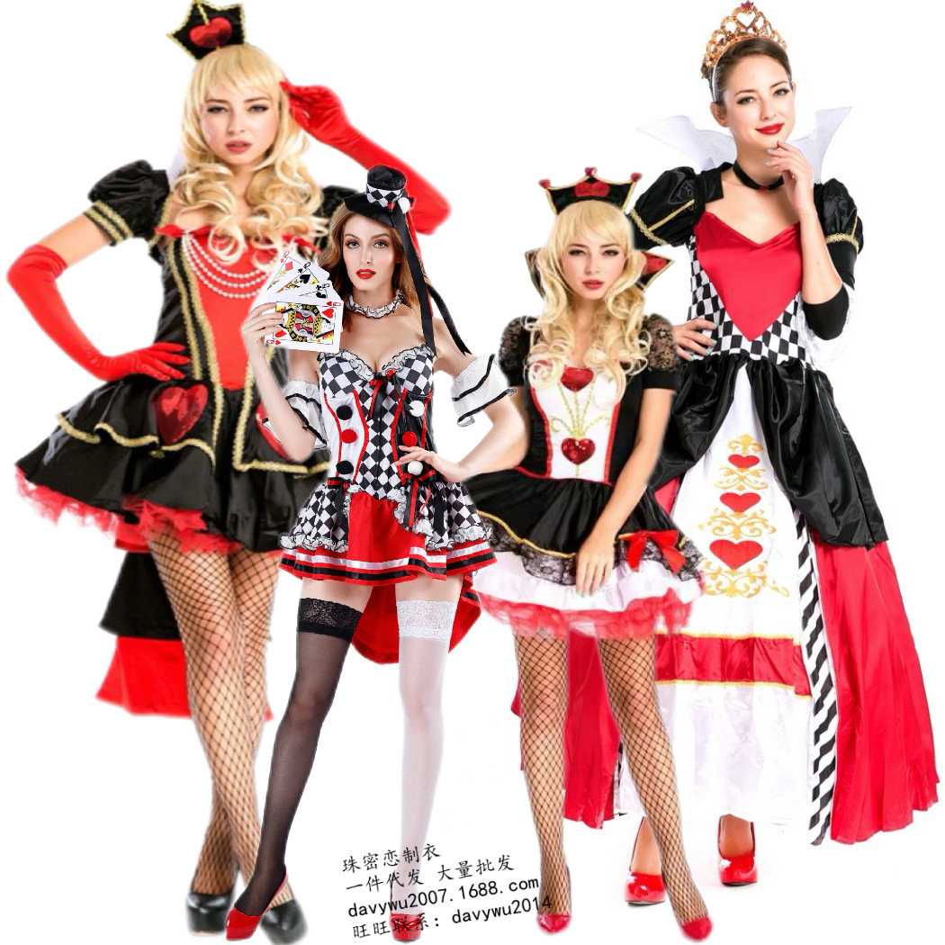 Queen of Hearts Queen Uniform Halloween Costume Clown Witch Costume Vampire Demon Ds Costume